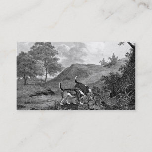 Beagles Black and White Vintage Art Business Card