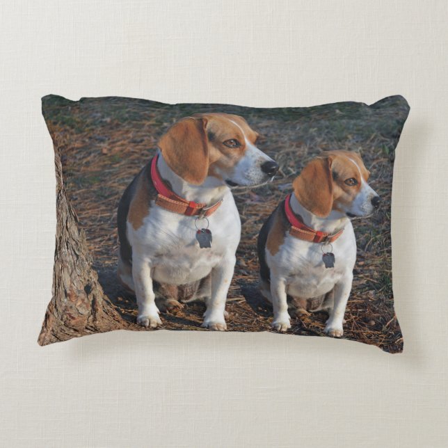 Beagles By The Tree Accent Pillow (Back)
