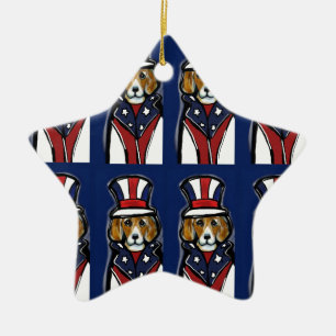 BEAGLES CERAMIC ORNAMENT