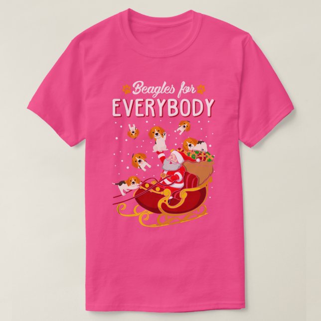 Beagles Christmas Beagles for Everybody T-Shirt (Design Front)