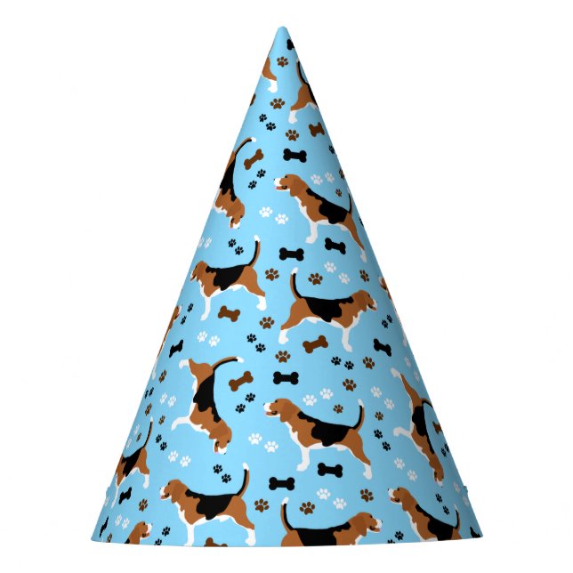 Beagles Dog Party Blue Pattern Hat (Front)