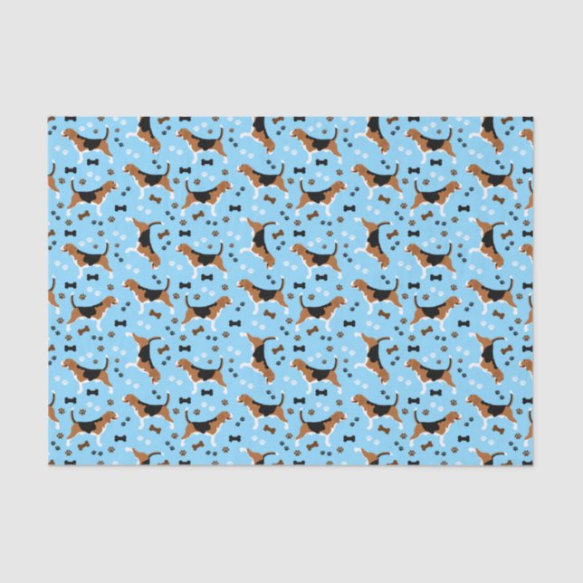 Beagles Dog Pattern Cute Beagle Tissue Paper (Front)