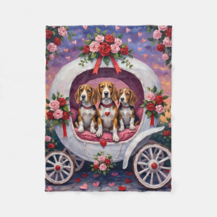 Beagles Dog Valentine's Day  Fleece Blanket