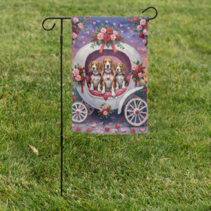 Beagles Dog Valentine's Day  Garden Flag