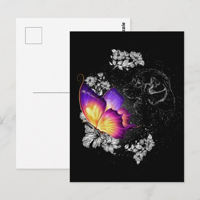 Beagles Dog With Butterfly Dog In Heaven Memorial Postcard (Front/Back)