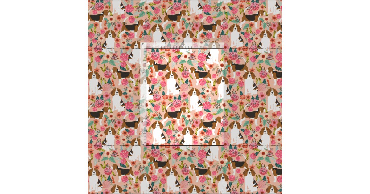 Beagles Fabric - Flowers Pink | Zazzle