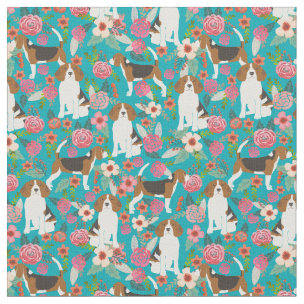 Beagles Fabric - Flowers Pink | Zazzle