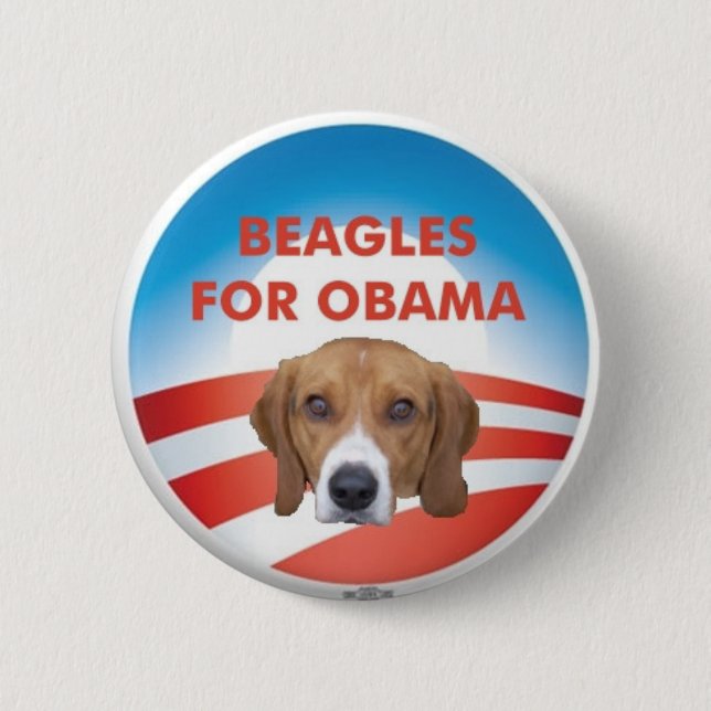 Beagles for Obama Pinback Button (Front)