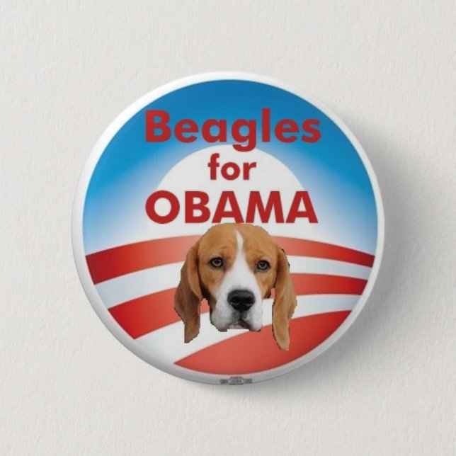 Beagles for Obama Pinback Button (Front)