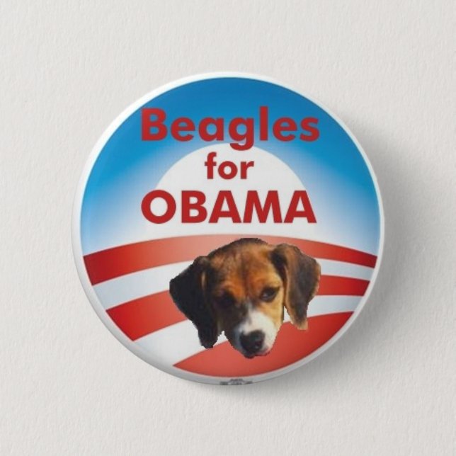 Beagles for Obama Pinback Button (Front)