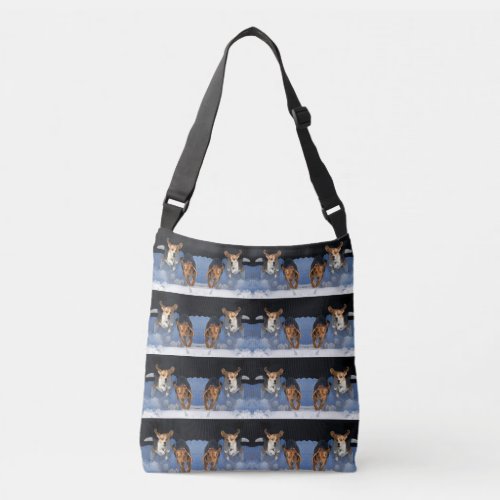 Beagles In The Snow Crossbody Bag