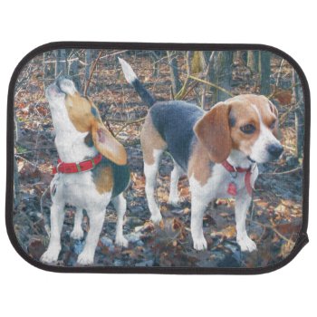 Beagles In The Woods Beagle Car Mats by WackemArt at Zazzle