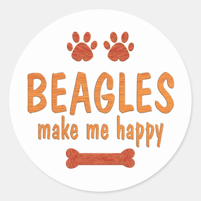 Beagles Make Me Happy Sticker