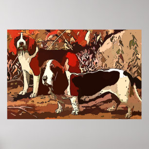 Beagles Painting as Poster