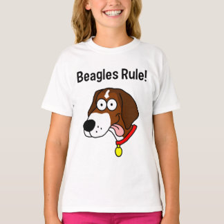 "Beagles Rule!" Girl's Ringer T-Shirt