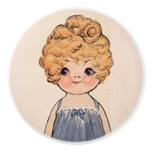 Beaitiful Doll face Dolly Dingle  Ceramic Knob