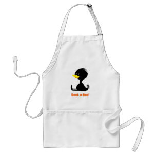 Beak-a-Boo! Cute Cartoon Duck with Funny Pun Adult Apron