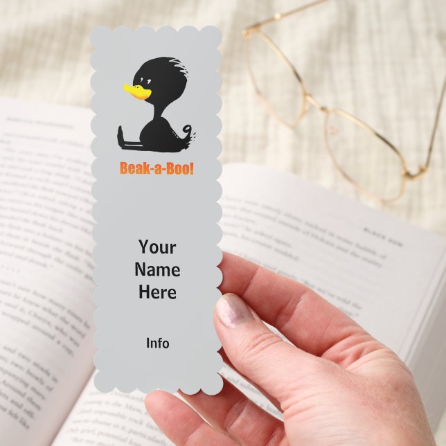 Beak-a-Boo! Cute Cartoon Duck with Funny Pun Bookmarks (Hand)