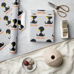 Beak-a-Boo! Cute Cartoon Duck with Funny Pun Wrapping Paper