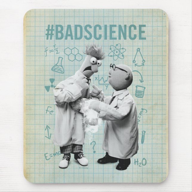 Beaker & Bunsen | #BadScience Mouse Pad (Front)