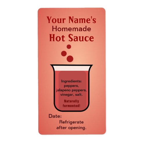 Beaker Personalized Hot Sauce Labels Template