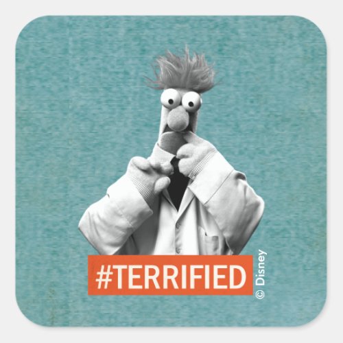 Beaker  Terrified Square Sticker