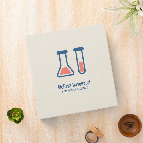 Beaker & Test Tube Science Themed 3 Ring Binder