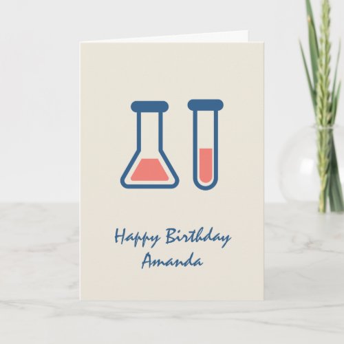 Beaker  Test Tube Science Themed Birthday Card