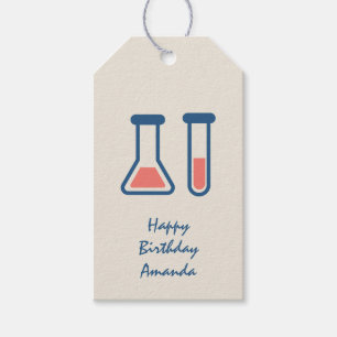 Beaker & Test Tube Science Themed Birthday Gift Tags