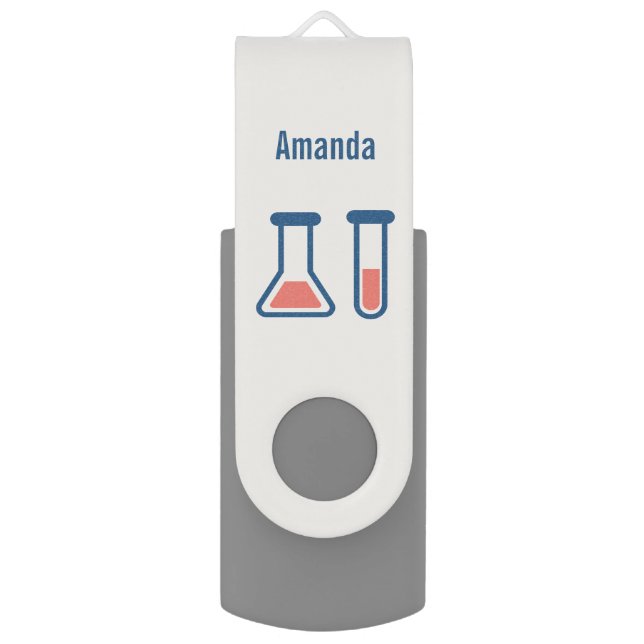 Beaker & Test Tube Science Themed Flash Drive (Front Vertical)