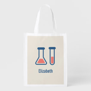 Beaker & Test Tube Science Themed Grocery Bag