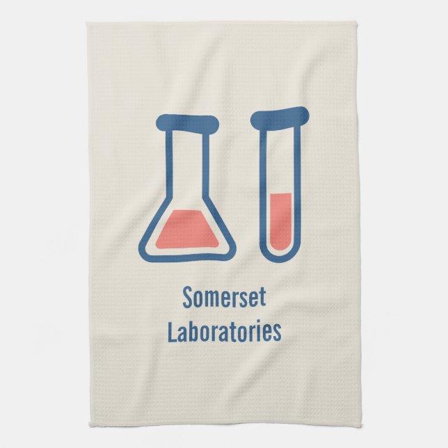 Beaker & Test Tube Science Themed Kitchen Towel (Vertical)