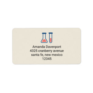 Beaker & Test Tube Science Themed Label