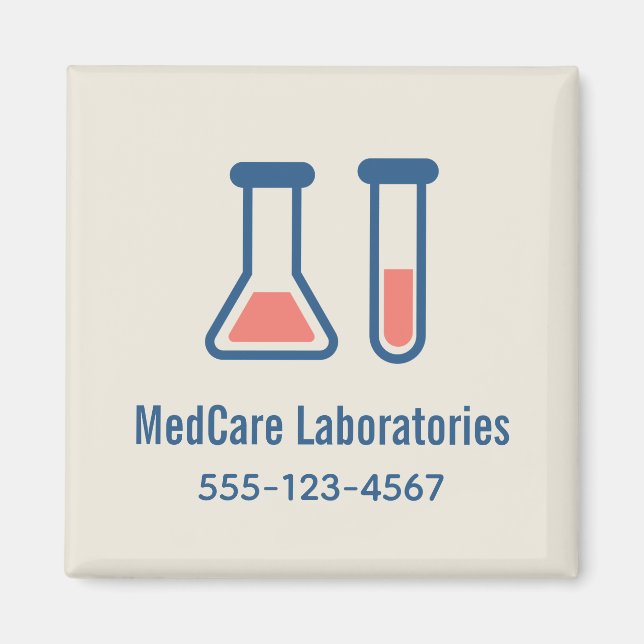 Beaker & Test Tube Science Themed Magnet (Front)