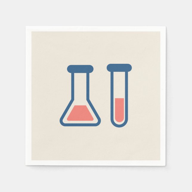 Beaker & Test Tube Science Themed Napkins (Front)