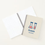 Beaker & Test Tube Science Themed Notebook<br><div class="desc">A personalized spiral notebook with a cute drawing of a test tube and beaker. Perfect for science types.</div>