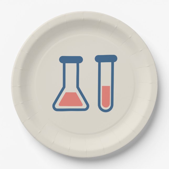 Beaker & Test Tube Science Themed Paper Plates (Front)