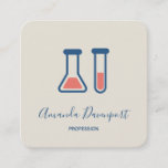 Beaker & Test Tube Science Themed Square Business Card<br><div class="desc">Business cards with a cute drawing of a test tube and beaker. Perfect for science types.</div>