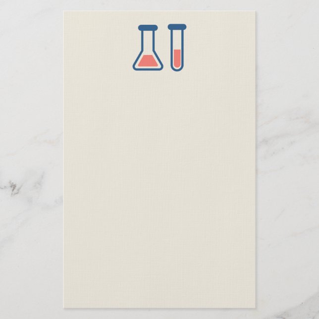Beaker & Test Tube Science Themed Stationery (Front)