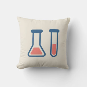 Beaker & Test Tube Science Themed Throw Pillow