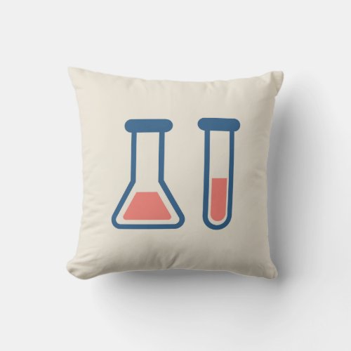 Beaker  Test Tube Science Themed Throw Pillow