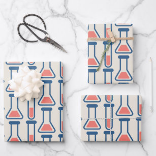 Beaker & Test Tube Science Themed Wrapping Paper Sheets