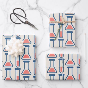 Beaker & Test Tube Science Themed Wrapping Paper Sheets by Mirribug at Zazzle