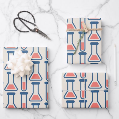 Beaker  Test Tube Science Themed Wrapping Paper Sheets