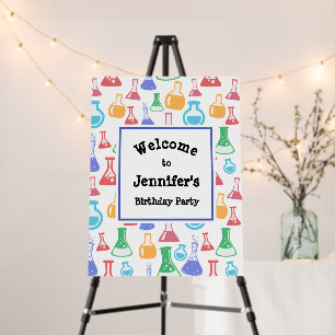 Beakers and Flasks Fun Pattern Birthday Welcome Foam Board