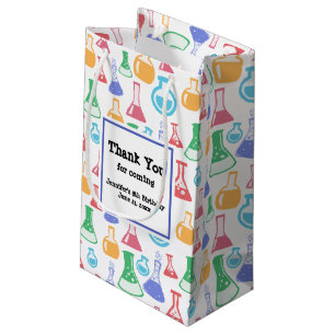 Beakers and Flasks Fun Pattern Party Thank You Small Gift Bag