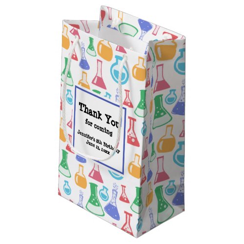 Beakers and Flasks Fun Pattern Party Thank You Small Gift Bag