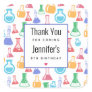Beakers and Flasks Fun Pattern Party Thank You Square Sticker