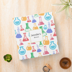 Beakers and Flasks Fun Science Pattern 3 Ring Binder