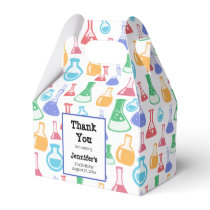 Beakers and Flasks Fun Science Pattern Birthday Favor Boxes